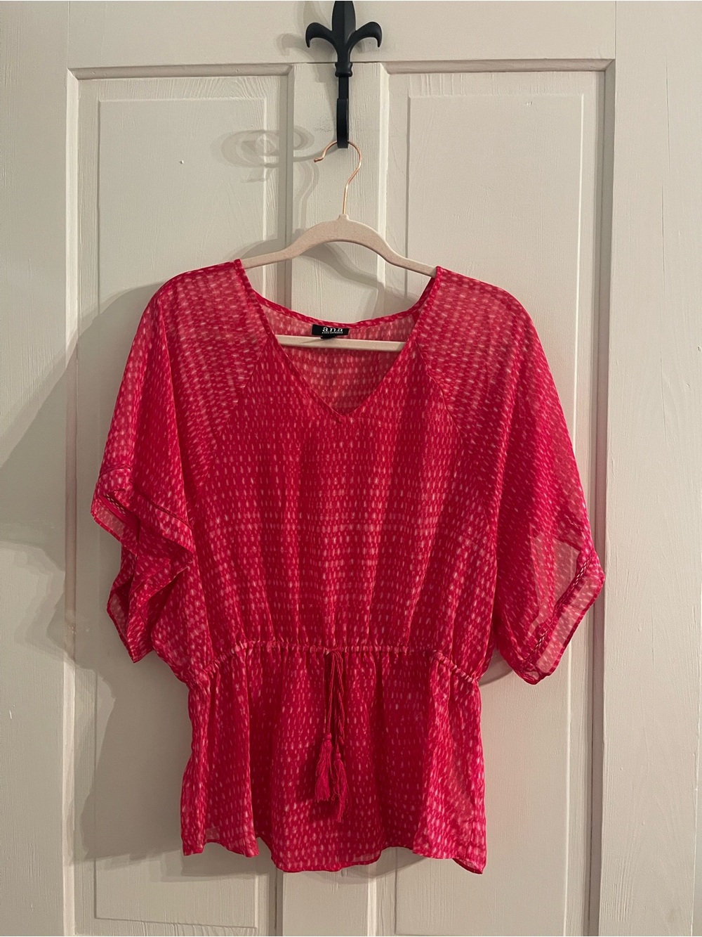 ANA peplum style semi-sheer blouse